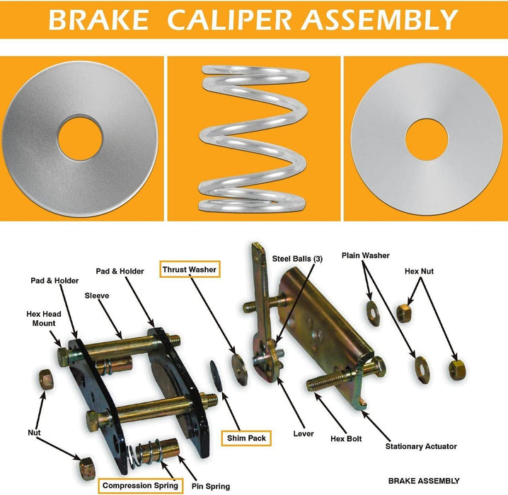 DURAFORCE 05-13 Polaris Ranger 500 700 800 900 EV Parking Brake Pads Shims & Springs 11Pcs