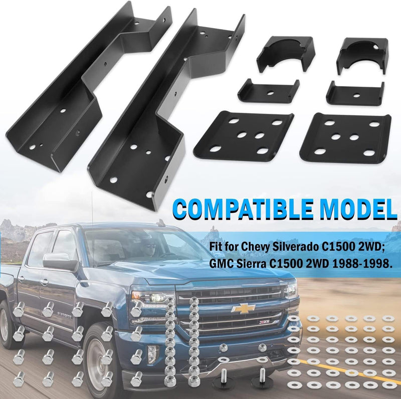 DURAFORCE Rear 6" Drop Lowering Flip Kit For Chevy Silverado C1500 GMC Sierra 1988-1998