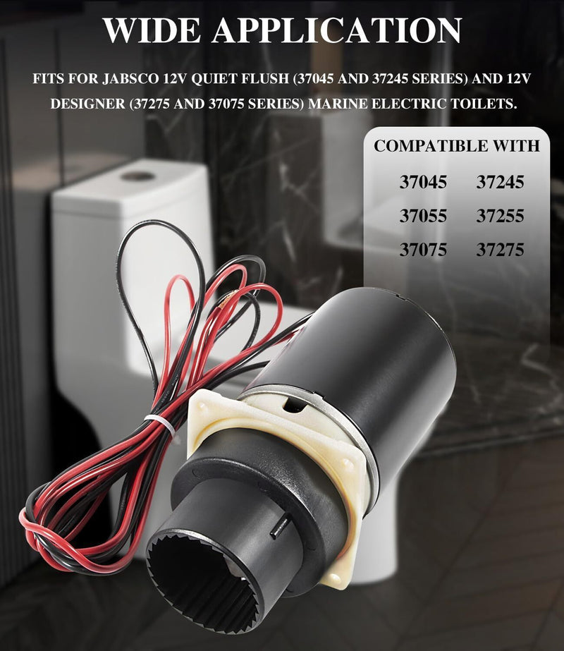 DURAFORCE 37072-0092 Marine Toilet Macerator Pump Motor Set Fits Jabsco 37045, 37245 12V