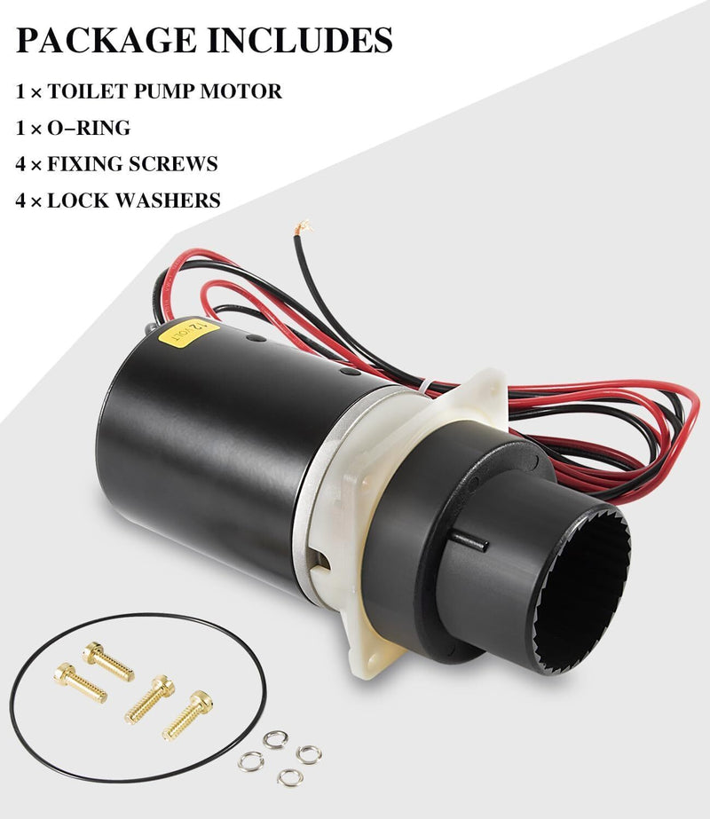 DURAFORCE 37072-0092 Marine Toilet Macerator Pump Motor Set Fits Jabsco 37045, 37245 12V