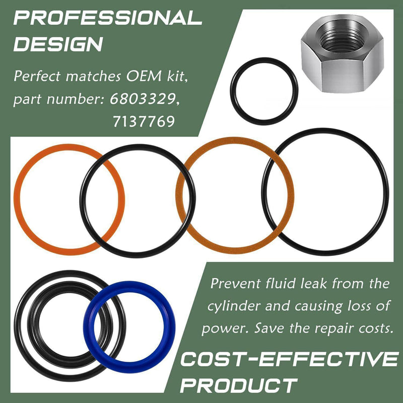 DURAFORCE 6803329 7137769 Hydraulic Lift Cylinder Seals Kit for Bobcat 444 543 520 720 974