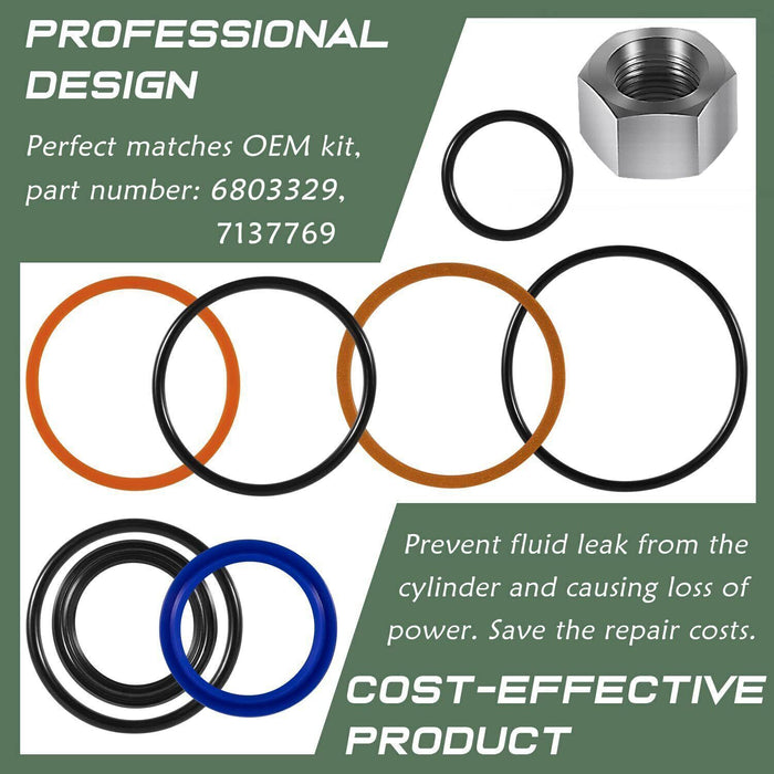 DURAFORCE 6803329 7137769 Hydraulic Lift Cylinder Seals Kit for Bobcat 444 543 520 720 974