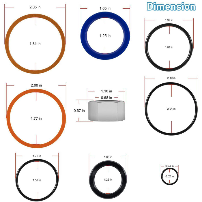 DURAFORCE 6803329 7137769 Hydraulic Lift Cylinder Seals Kit for Bobcat 444 543 520 720 974