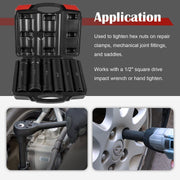 DURAFORCE 1/2" Drive Heavy Duty Extended Length Extra-Deep Length Impact Socket Set