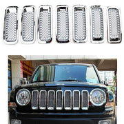 DURAFORCE 7Pcs Front Mesh Grille Grill Insert Cover Trim Frame For Jeep Patriot 2011-2018