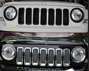 DURAFORCE 7Pcs Front Mesh Grille Grill Insert Cover Trim Frame For Jeep Patriot 2011-2018