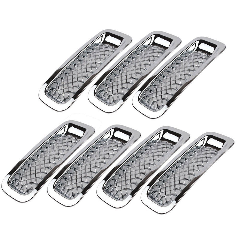 DURAFORCE 7Pcs Front Mesh Grille Grill Insert Cover Trim Frame For Jeep Patriot 2011-2018