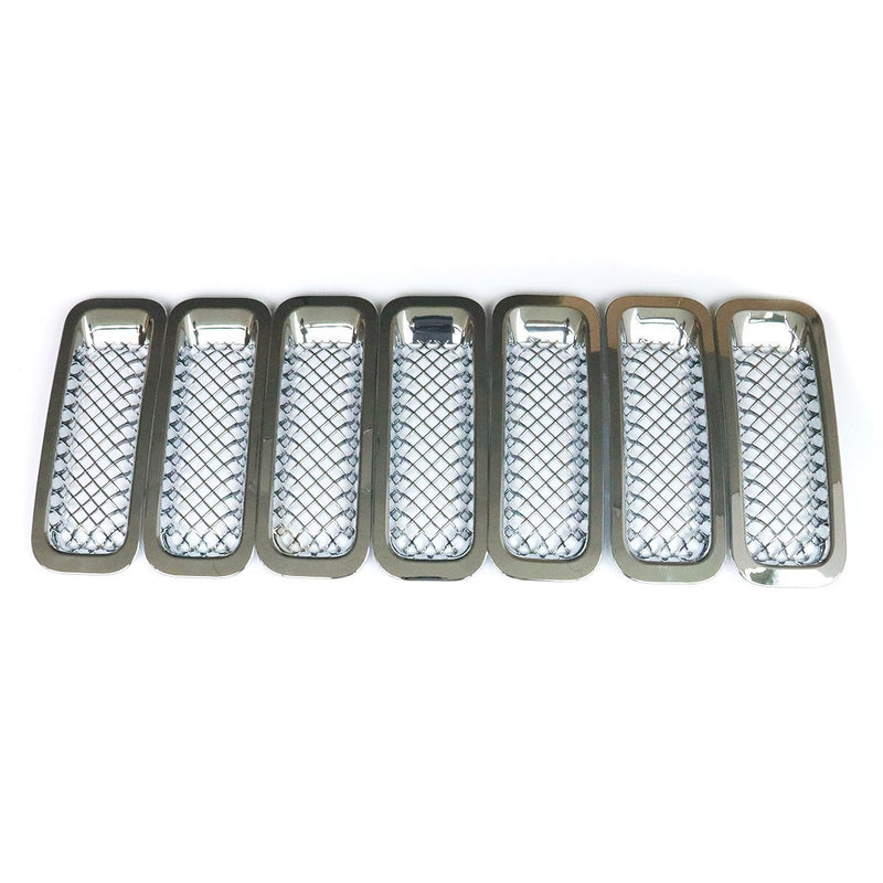 DURAFORCE 7Pcs Front Mesh Grille Grill Insert Cover Trim Frame For Jeep Patriot 2011-2018