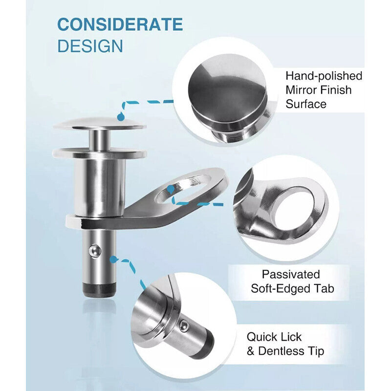 DURAFORCE 1/2'' Quick Release Boat Fender Holder Mount Cleat Hook Universal 316 Stainless