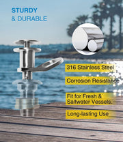 DURAFORCE 1/2'' Quick Release Boat Fender Holder Mount Cleat Hook Universal 316 Stainless