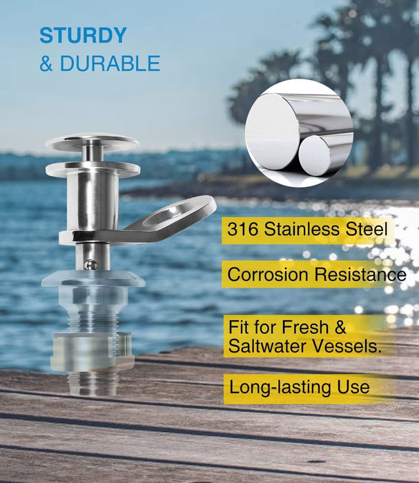 DURAFORCE 1/2'' Quick Release Boat Fender Holder Mount Cleat Hook Universal 316 Stainless