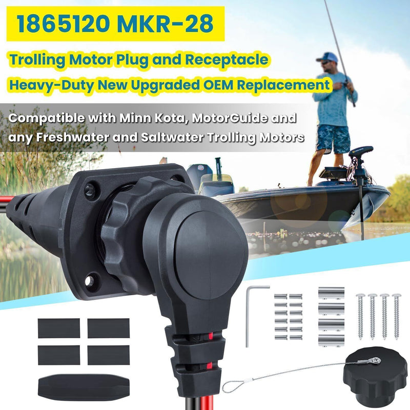 DURAFORCE MKR-27 Circuit Breaker+MKR-28 Trolling Motor Plug Receptacle for Minn Kota Motor