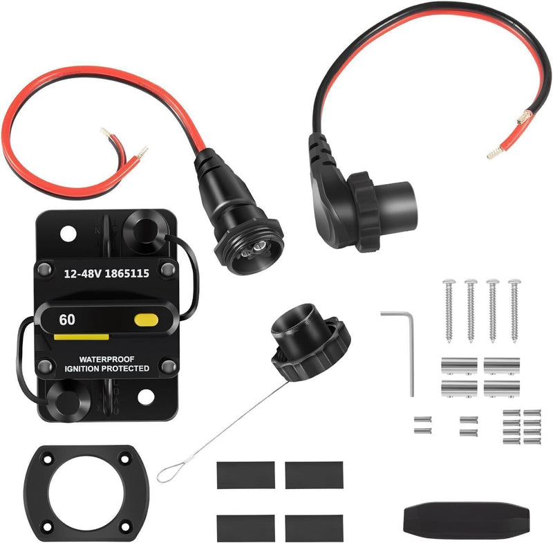 DURAFORCE MKR-27 Circuit Breaker+MKR-28 Trolling Motor Plug Receptacle for Minn Kota Motor