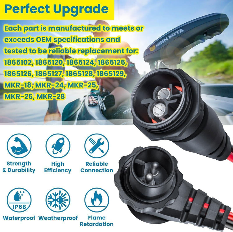 DURAFORCE MKR-27 Circuit Breaker+MKR-28 Trolling Motor Plug Receptacle for Minn Kota Motor