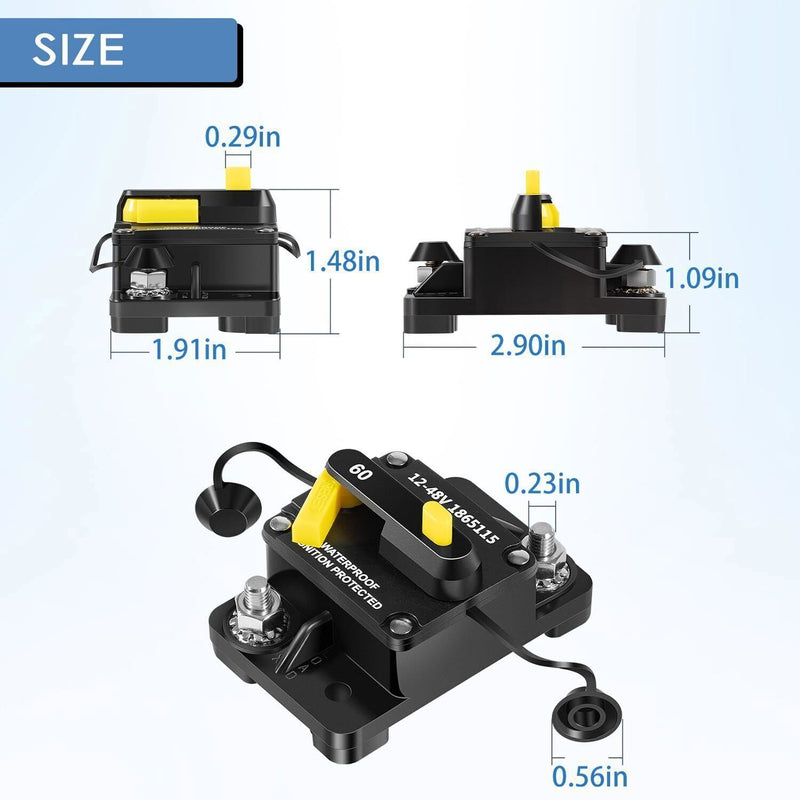DURAFORCE MKR-27 Circuit Breaker+MKR-28 Trolling Motor Plug Receptacle for Minn Kota Motor
