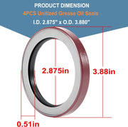 DURAFORCE 4x Oil Seal Replacement for Dexter 010-51-00 Grease 9K 10K GD Trailer Axle 10-51