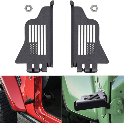 DURAFORCE Metal Front Door Foot Pegs Rest Pedal For Jeep Wrangler JK JKU JL JLU 2007-2021