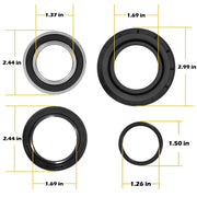 DURAFORCE Rear Brake Drum Bearing & Seal Kit For 4x4 Honda TRX300FW 1988-2000