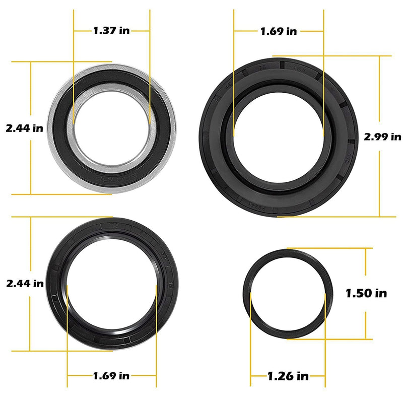 DURAFORCE Rear Brake Drum Bearing & Seal Kit For 4x4 Honda TRX300FW 1988-2000