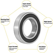 DURAFORCE Rear Brake Drum Bearing & Seal Kit For 4x4 Honda TRX300FW 1988-2000