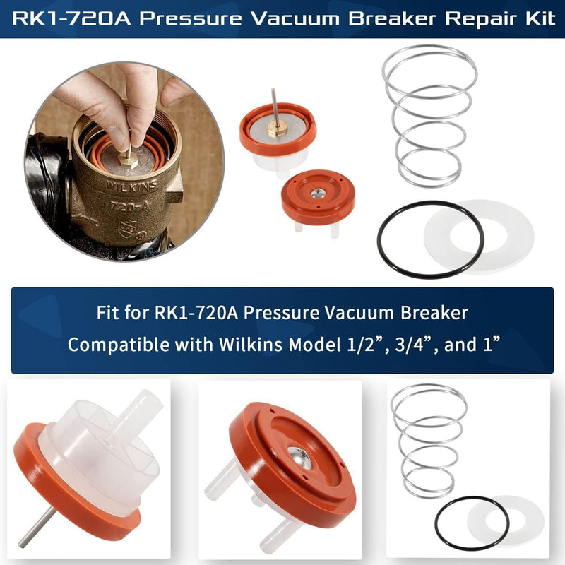 DURAFORCE 720A Pressure Vacuum Breaker Repair Kit For 1/2" 3/4" & 1" Backflow Preventer