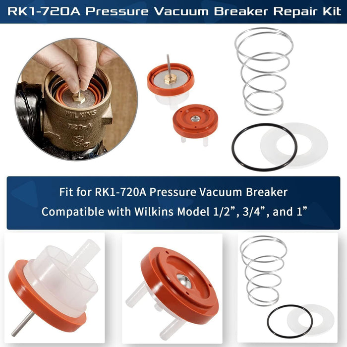DURAFORCE 720A Pressure Vacuum Breaker Repair Kit For 1/2" 3/4" & 1" Backflow Preventer