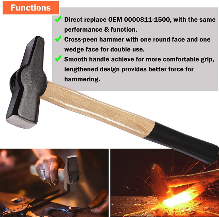 DURAFORCE Knife Making Tongs Bladesmith Tong Set & Blacksmith Hammer 1.5 kg Forge Tools
