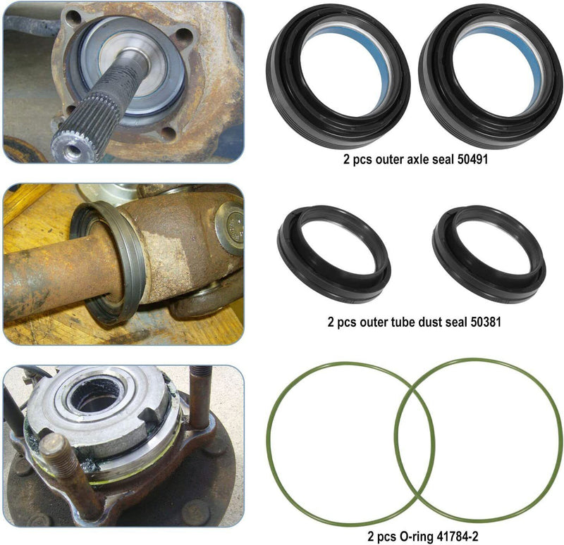 DURAFORCE Front Axle Shaft Seal &Bearing Kit For 1998-2004 Ford Excursion F250/350/450/550
