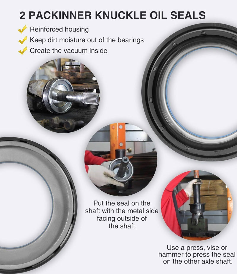 DURAFORCE Front Axle Shaft Seal &Bearing Kit For 1998-2004 Ford Excursion F250/350/450/550