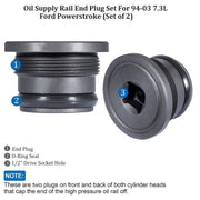 DURAFORCE 4C3Z-6026-CA Oil Supply Rail End Oil Gallery Plug Seal For Ford 7.3L Powerstroke
