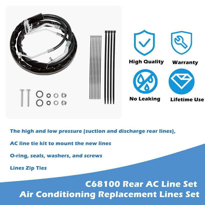 DURAFORCE C68100 Rear/Aux AC Lines for 2012-2019 Dodge Caravan & Chrysler Town and Country