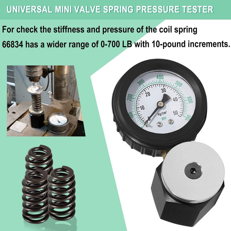 DURAFORCE 66834 Mini Valve Spring Pressure Tester Measurement Range 0-700 psi 0-50 kg-cm2