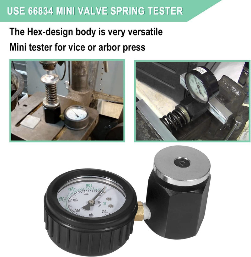 DURAFORCE 66834 Mini Valve Spring Pressure Tester Measurement Range 0-700 psi 0-50 kg-cm2