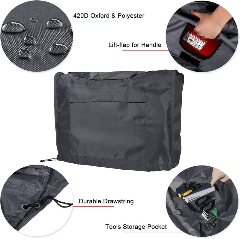 DURAFORCE Waterproof Generator Cover w/ Storage Pocket for Honda Eu2000i Eu2200i Generator