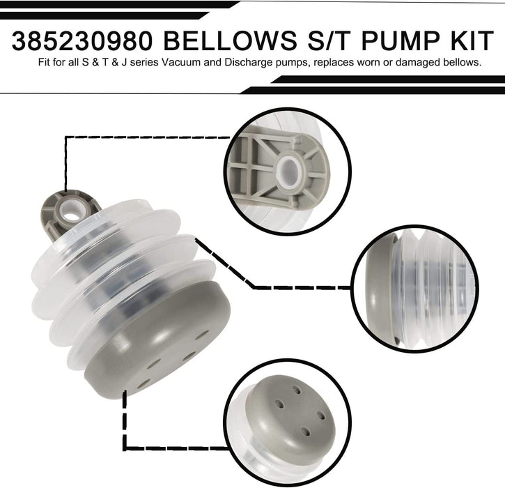 DURAFORCE Dometic SeaLand 385230980 Pump Bellows Kit S & J Series Vacuum & Discharge Pump