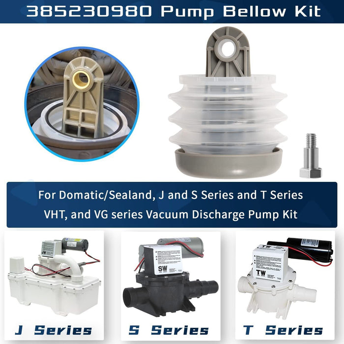 DURAFORCE Dometic SeaLand 385230980 Pump Bellows Kit S & J Series Vacuum & Discharge Pump