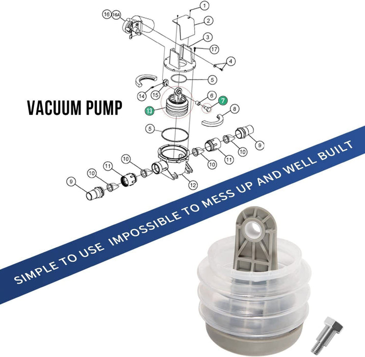 DURAFORCE Dometic SeaLand 385230980 Pump Bellows Kit S & J Series Vacuum & Discharge Pump