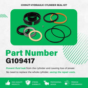 DURAFORCE G109417 Hydraulic Cylinder Seal Kit for Case 35CWL 580D 580E 580G 580SD 580SE