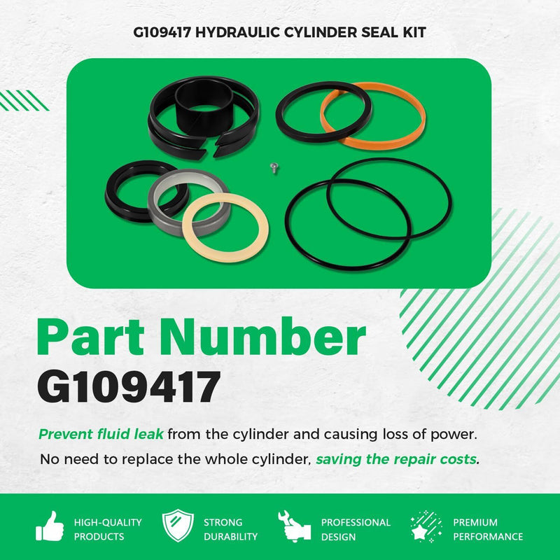 DURAFORCE G109417 Hydraulic Cylinder Seal Kit for Case 35CWL 580D 580E 580G 580SD 580SE