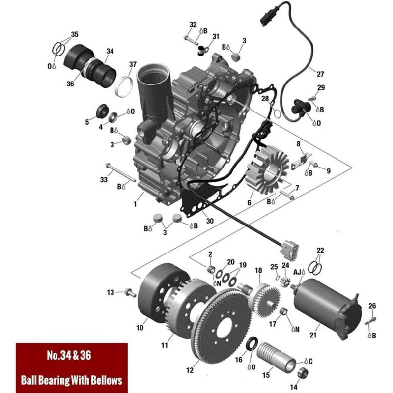 DURAFORCE For SeaDoo Drive Shaft Bellow Boot & Bearing Kit MOST 4-Tec RXP RXT 155 215 255