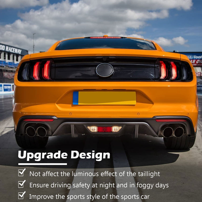 DURAFORCE ABS Car Tail Light Lamp Cover Guard Trim Frame Bezels for Ford Mustang 2018-2021