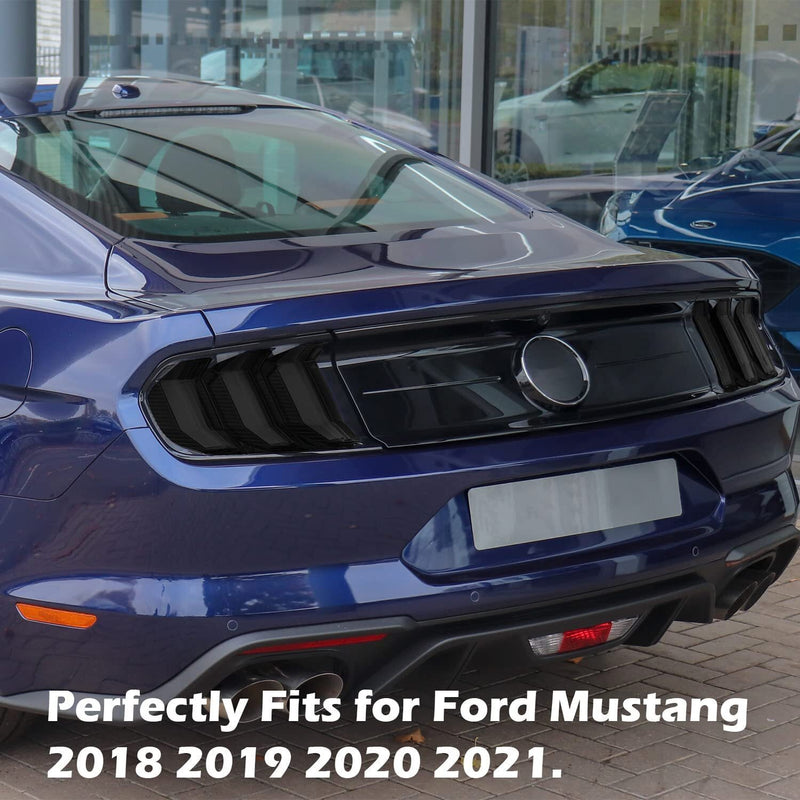DURAFORCE ABS Car Tail Light Lamp Cover Guard Trim Frame Bezels for Ford Mustang 2018-2021