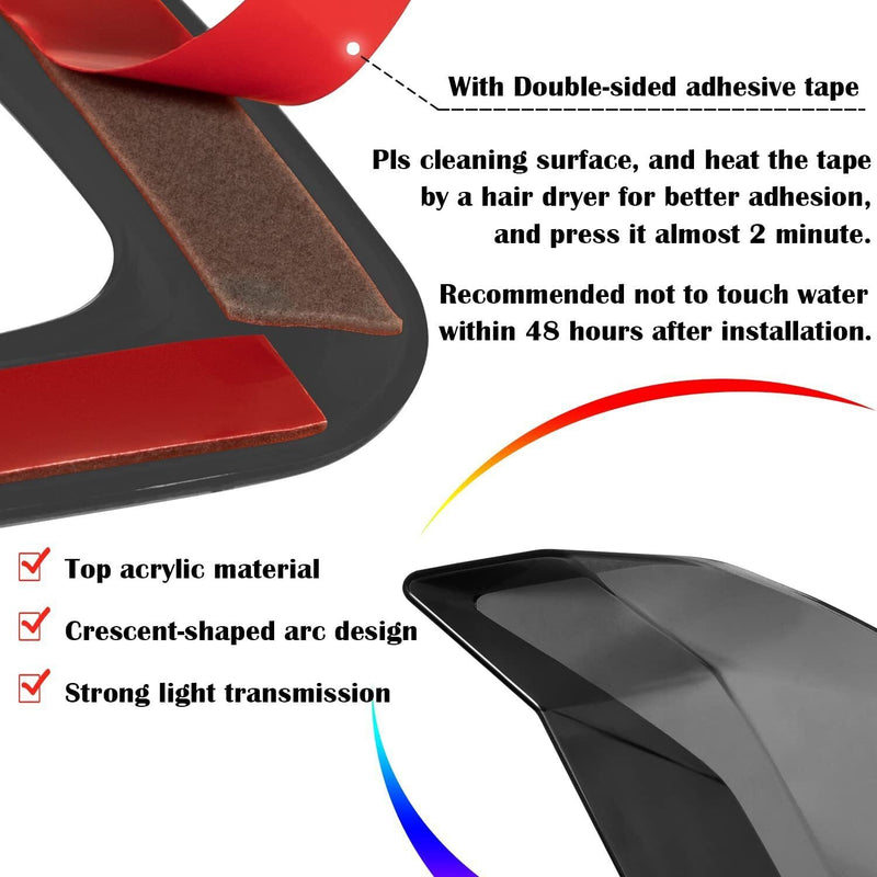 DURAFORCE ABS Car Tail Light Lamp Cover Guard Trim Frame Bezels for Ford Mustang 2018-2021