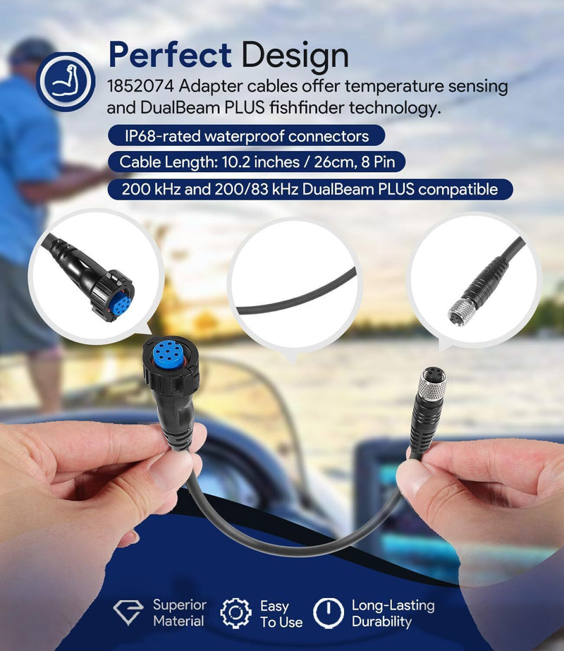 DURAFORCE for Minn Kota MKR-US2-14 Garmin 8 Pin Adapter Cable 1852074 Sonar 2 Adapter Plug