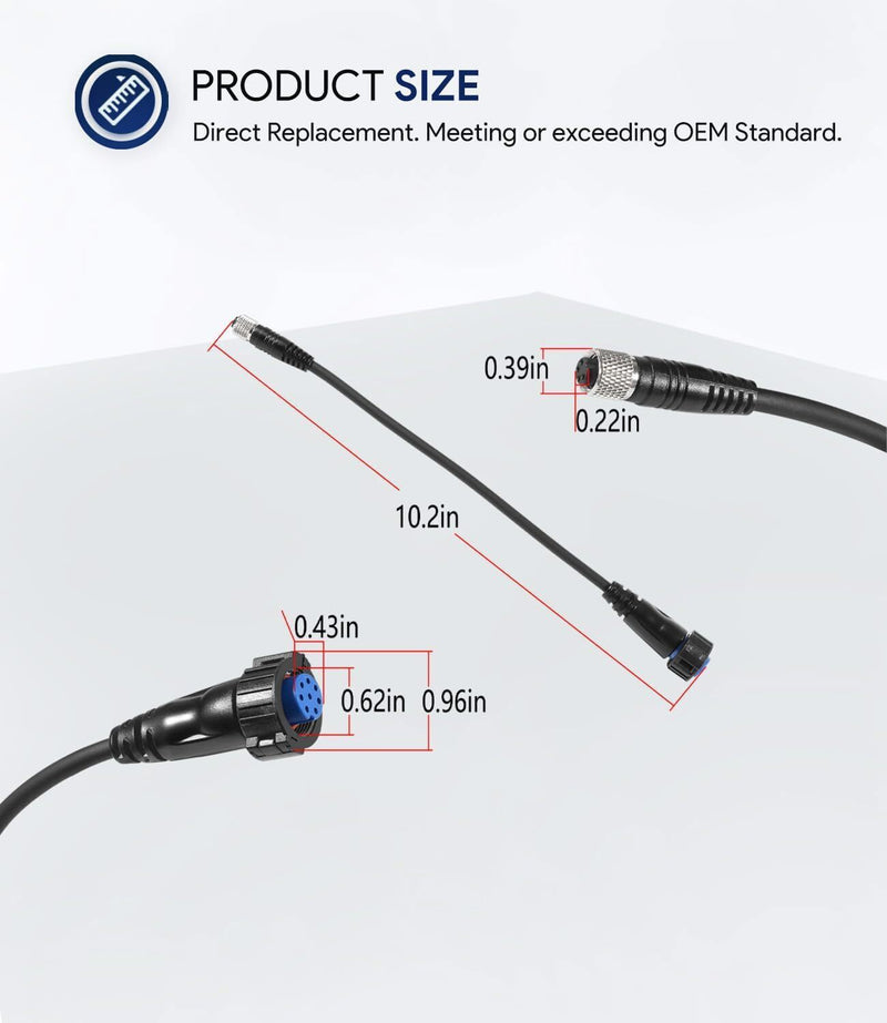 DURAFORCE for Minn Kota MKR-US2-14 Garmin 8 Pin Adapter Cable 1852074 Sonar 2 Adapter Plug