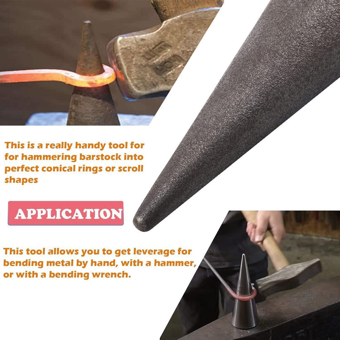 DURAFORCE Blacksmith Anvil Cone Mandrel Hardy Tool/Hard Iron Anvil Forming Cone 1“ Hardy