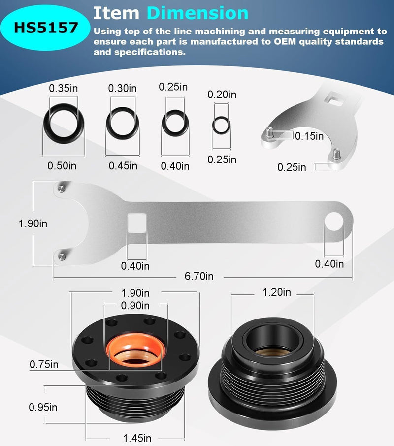 DURAFORCE Front Mount Hydraulic Steering Cylinder Seal Kitfor SeaStar HC5345 HC5358 HC5340