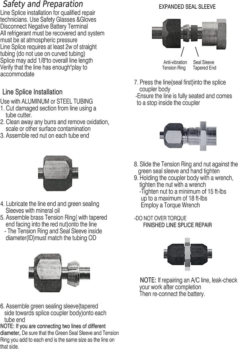 DURAFORCE 800-643 5/16'' Aluminum Line Splice Repair Kit Works for A/C, coolant Etc