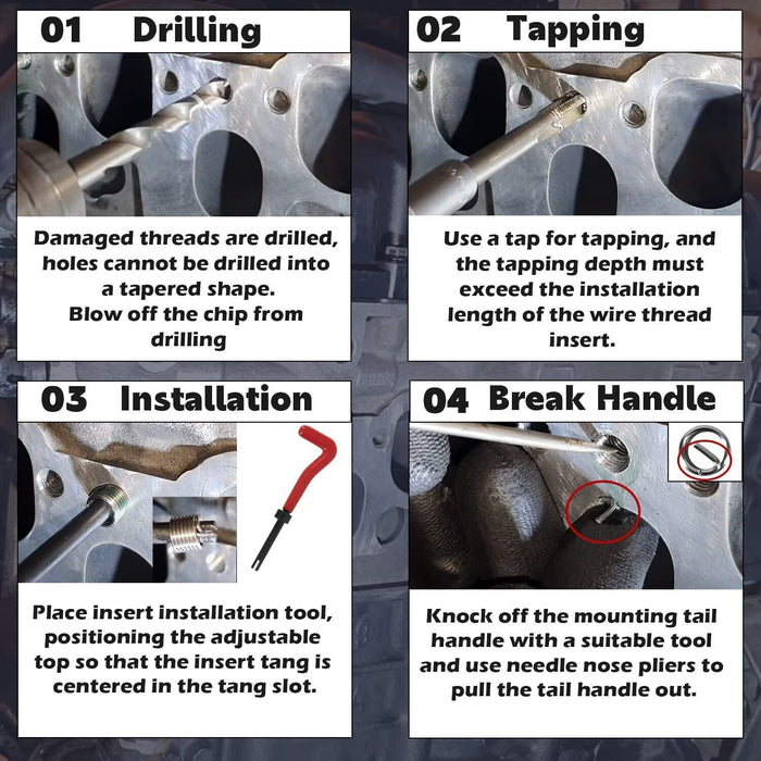 DURAFORCE 1420 Engine Cylinder Head Bolt Repair Tool Kit M11.5mm x 1.5 For Honda Toyota