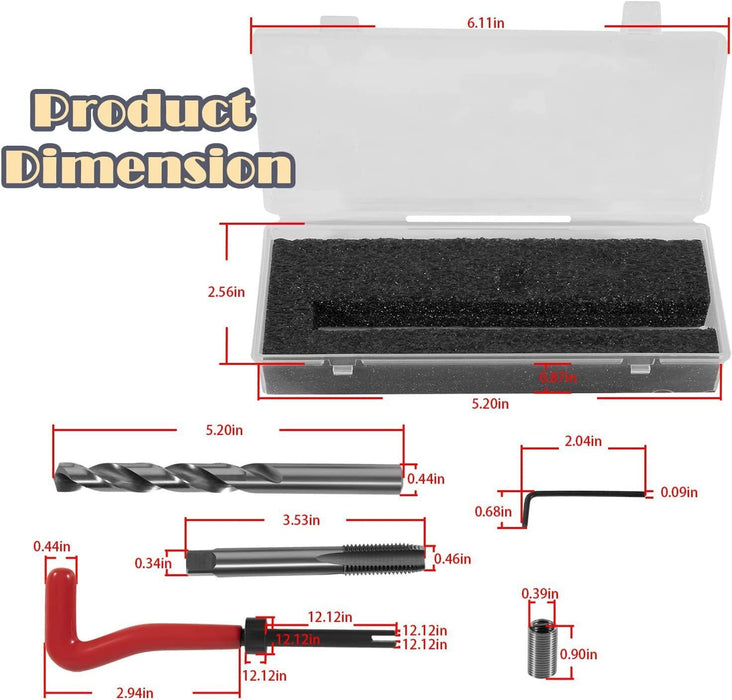 DURAFORCE 1420 Engine Cylinder Head Bolt Repair Tool Kit M11.5mm x 1.5 For Honda Toyota